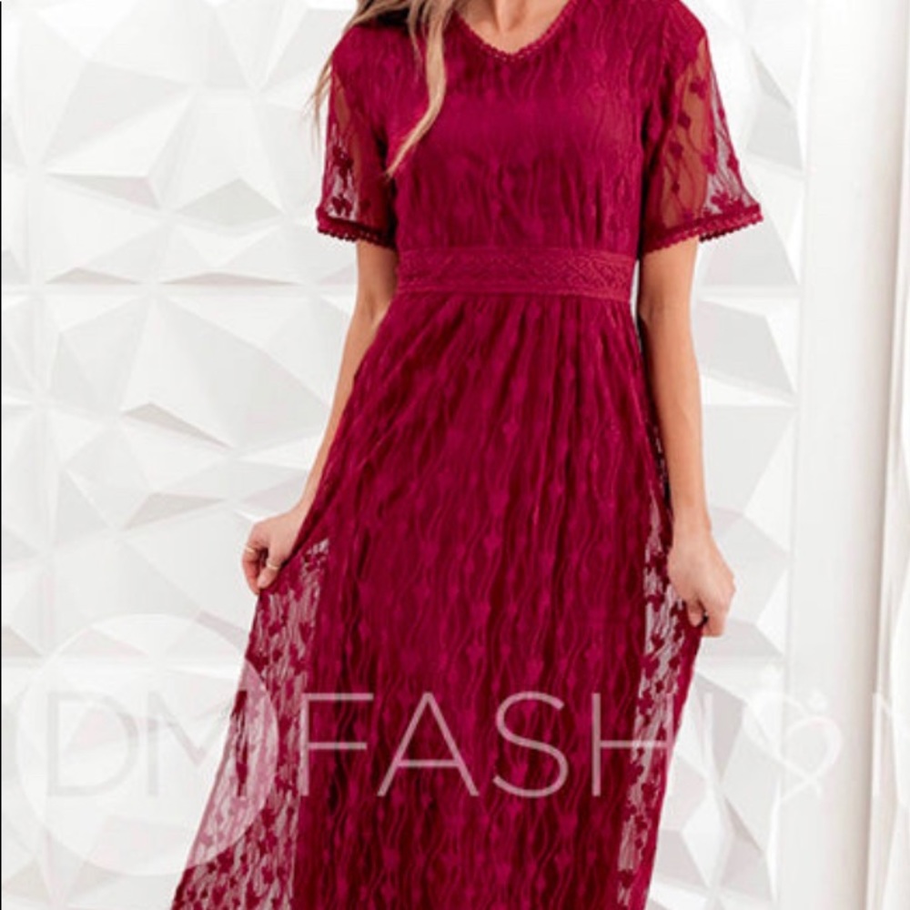BRAND NEW DM Fashion burgundy Anastasia maxi dress